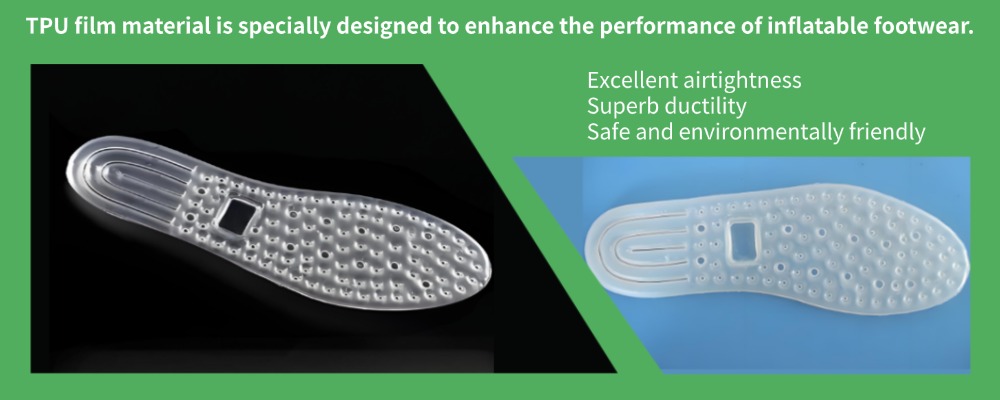 High-performance TPU film for inflatable shoe insoles and air cushions