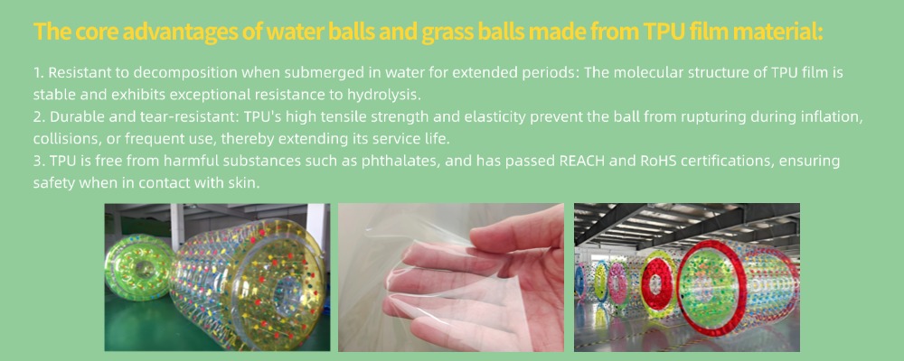 High hydrolysis resistant TPU film for water balls